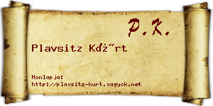 Plavsitz Kürt névjegykártya